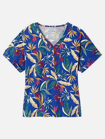 Tshirt imprimé feuillage en maille jersey