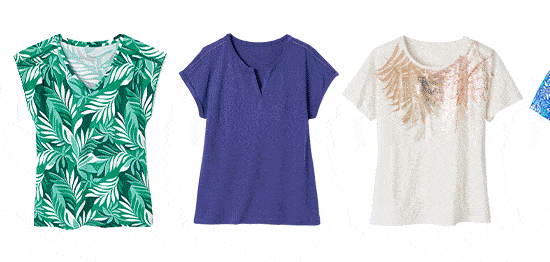Présentation d’une sélection de t-shirts